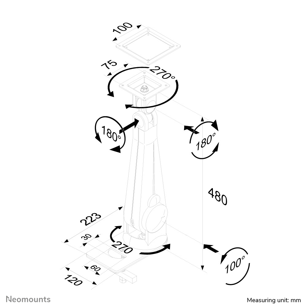 Neomounts FPMA-D200BLACK Monitor arm 10-30" - gas spring